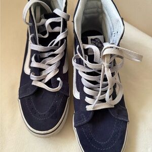Vans Dark Blue High-Top Sneakers with White Details